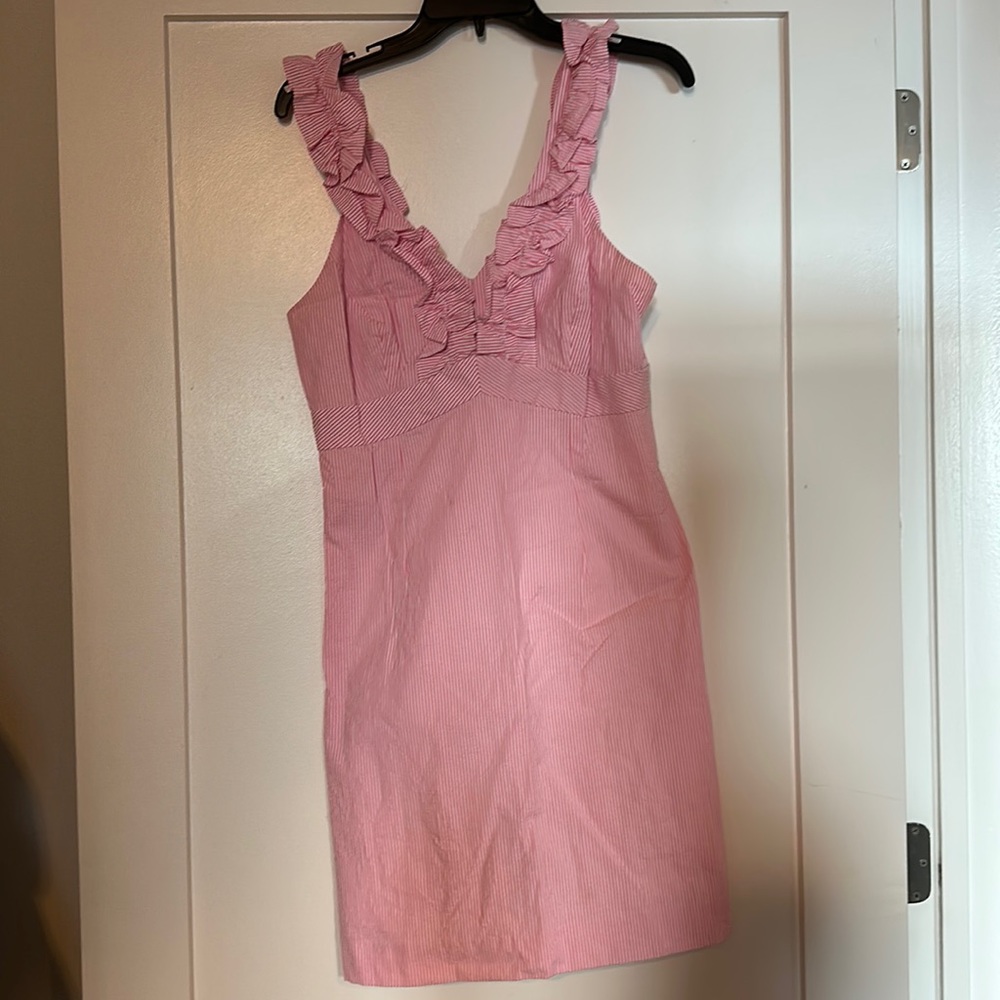 Pink and white striped Lilly Pulitzer dress